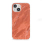 Faux Marble Red Orange iPhone 13 Mini Clear Bumper Case
