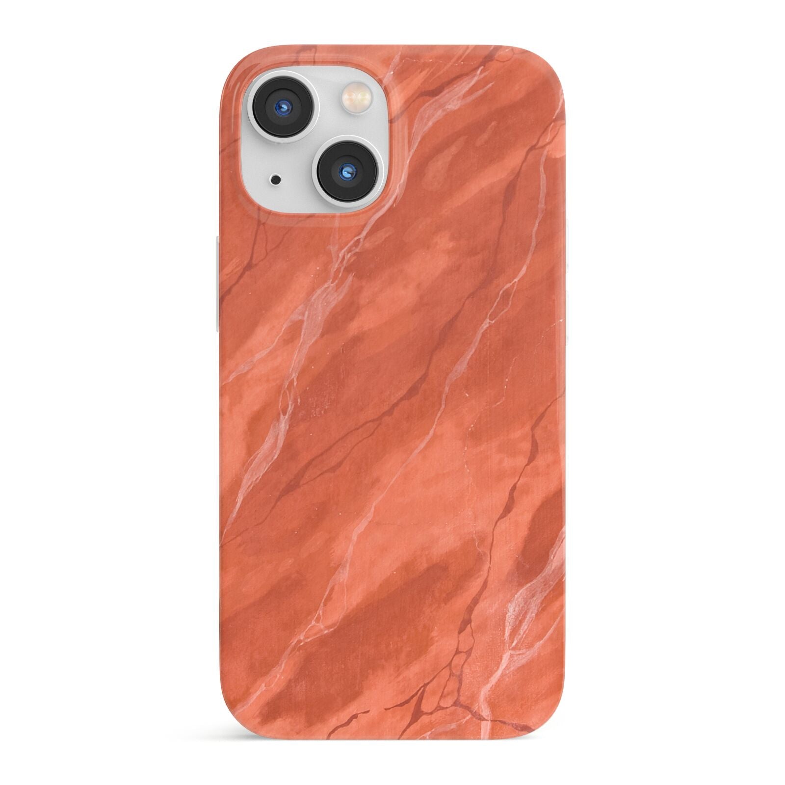 Faux Marble Red Orange iPhone 13 Mini Full Wrap 3D Snap Case
