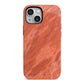 Faux Marble Red Orange iPhone 13 Mini Full Wrap 3D Tough Case