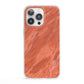 Faux Marble Red Orange iPhone 13 Pro Clear Bumper Case