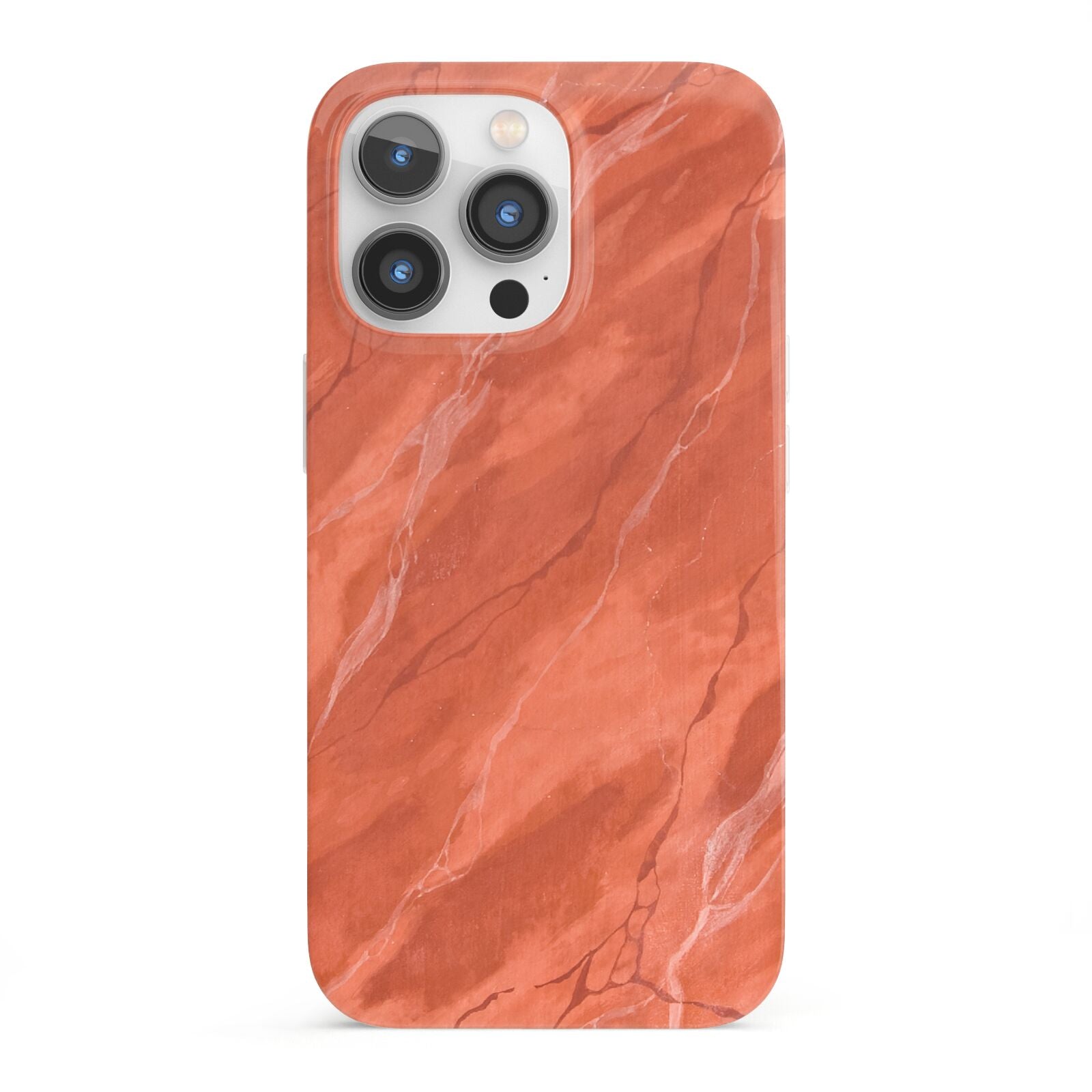 Faux Marble Red Orange iPhone 13 Pro Full Wrap 3D Snap Case