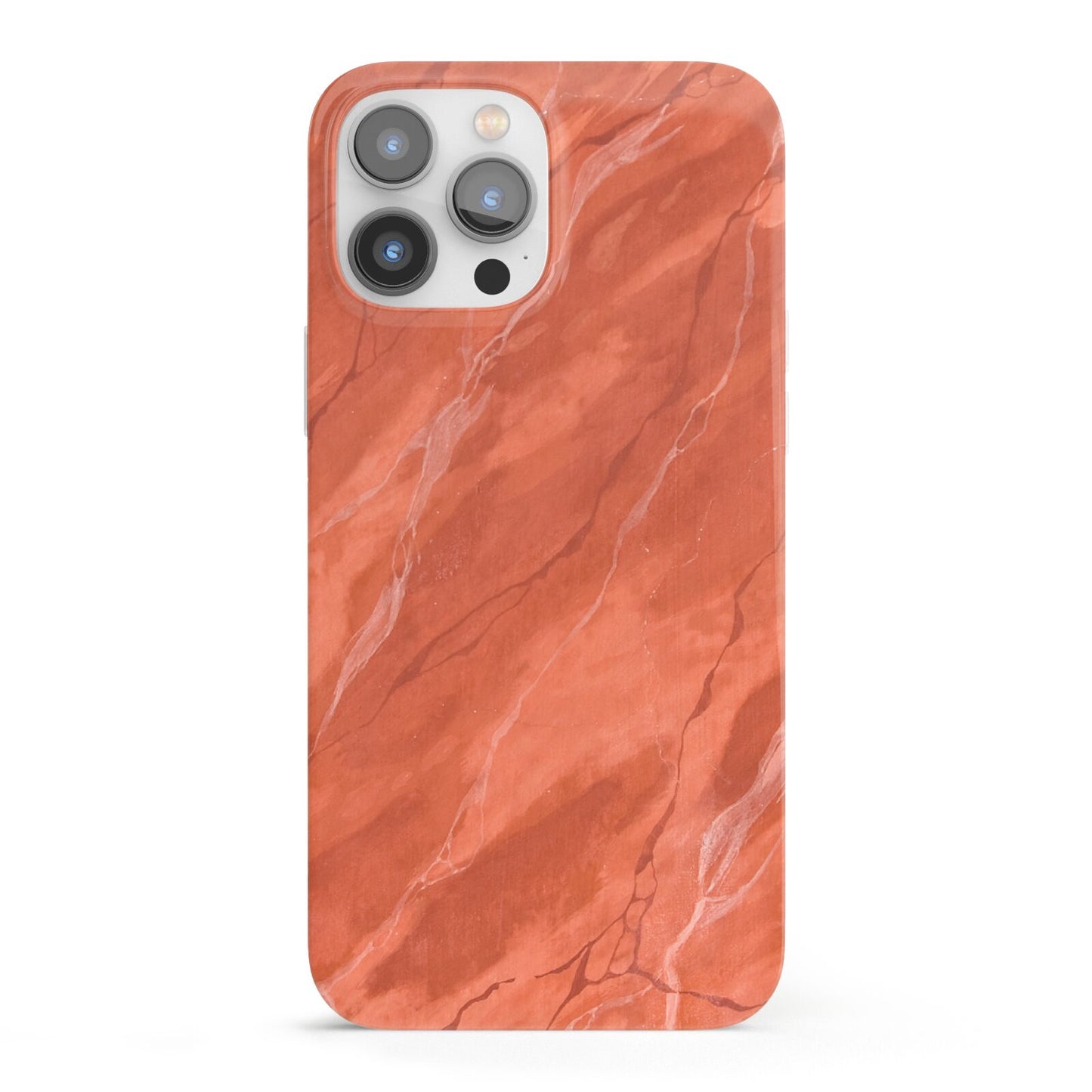 Faux Marble Red Orange iPhone 13 Pro Max Full Wrap 3D Snap Case