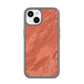 Faux Marble Red Orange iPhone 14 Clear Tough Case Starlight