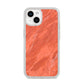 Faux Marble Red Orange iPhone 14 Glitter Tough Case Starlight
