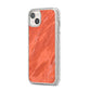 Faux Marble Red Orange iPhone 14 Plus Glitter Tough Case Starlight Angled Image