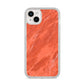 Faux Marble Red Orange iPhone 14 Plus Glitter Tough Case Starlight