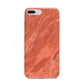 Faux Marble Red Orange iPhone 7 Plus Bumper Case on Silver iPhone