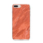 Faux Marble Red Orange iPhone 8 Plus Bumper Case on Silver iPhone