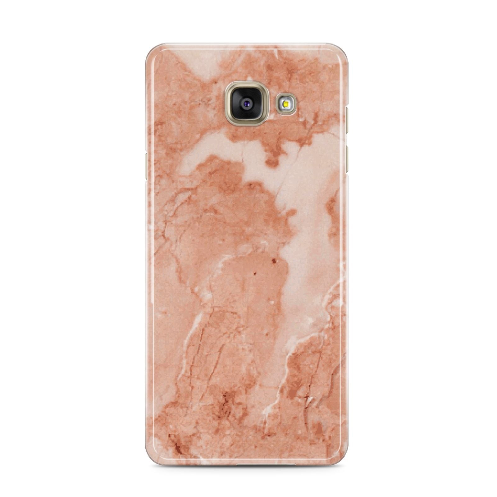 Faux Marble Red Samsung Galaxy A3 2016 Case on gold phone