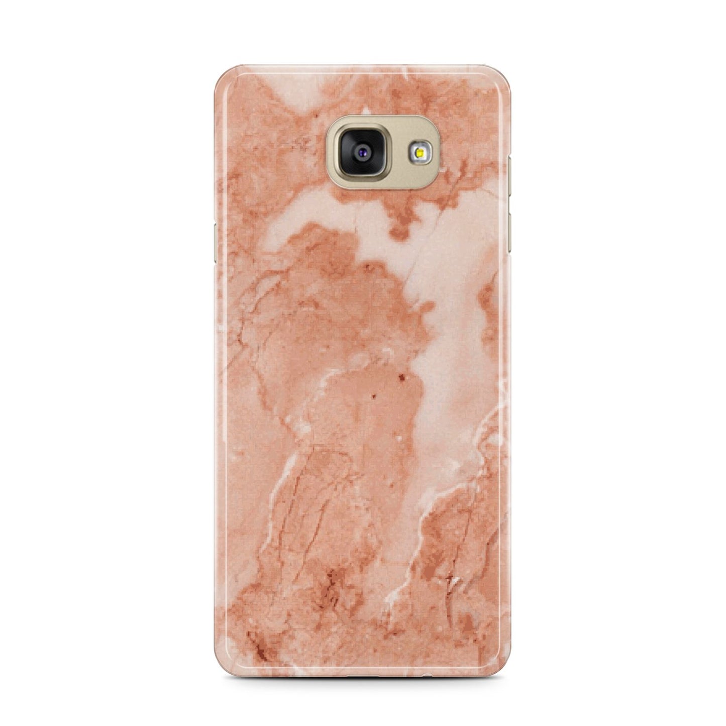 Faux Marble Red Samsung Galaxy A7 2016 Case on gold phone