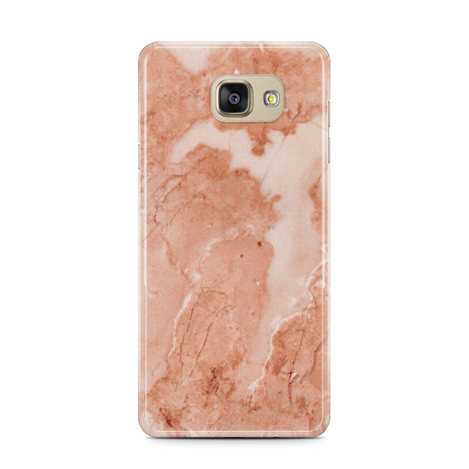 Faux Marble Red Samsung Galaxy A7 2016 Case on gold phone