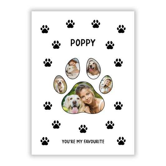 Favourite Dog Photos Personalised A5 Flat Greetings Card