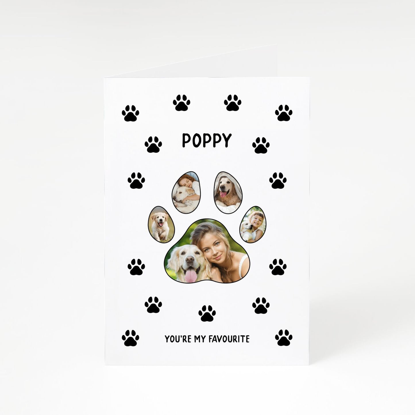 Favourite Dog Photos Personalised A5 Greetings Card