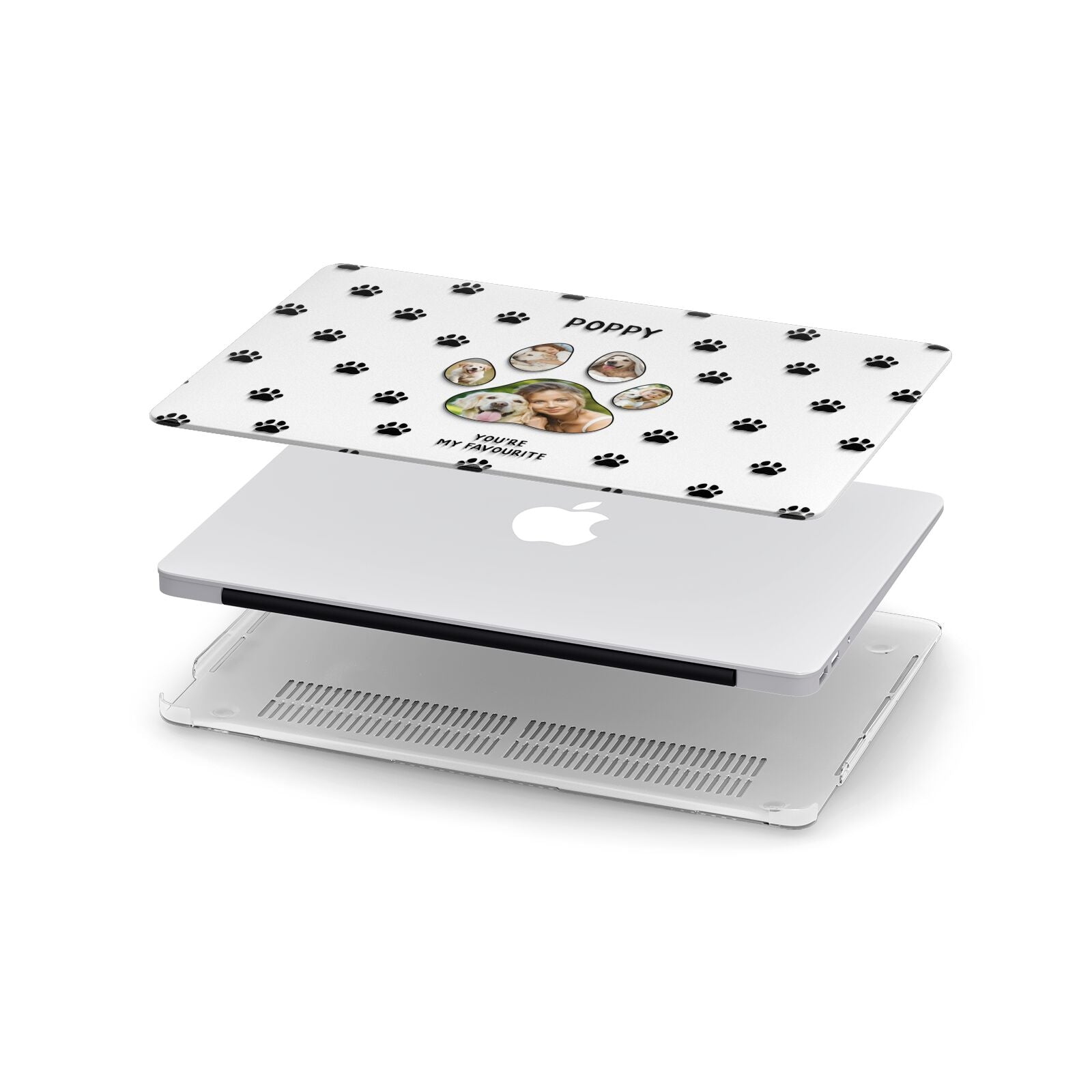 Favourite Dog Photos Personalised Apple MacBook Case in Detail