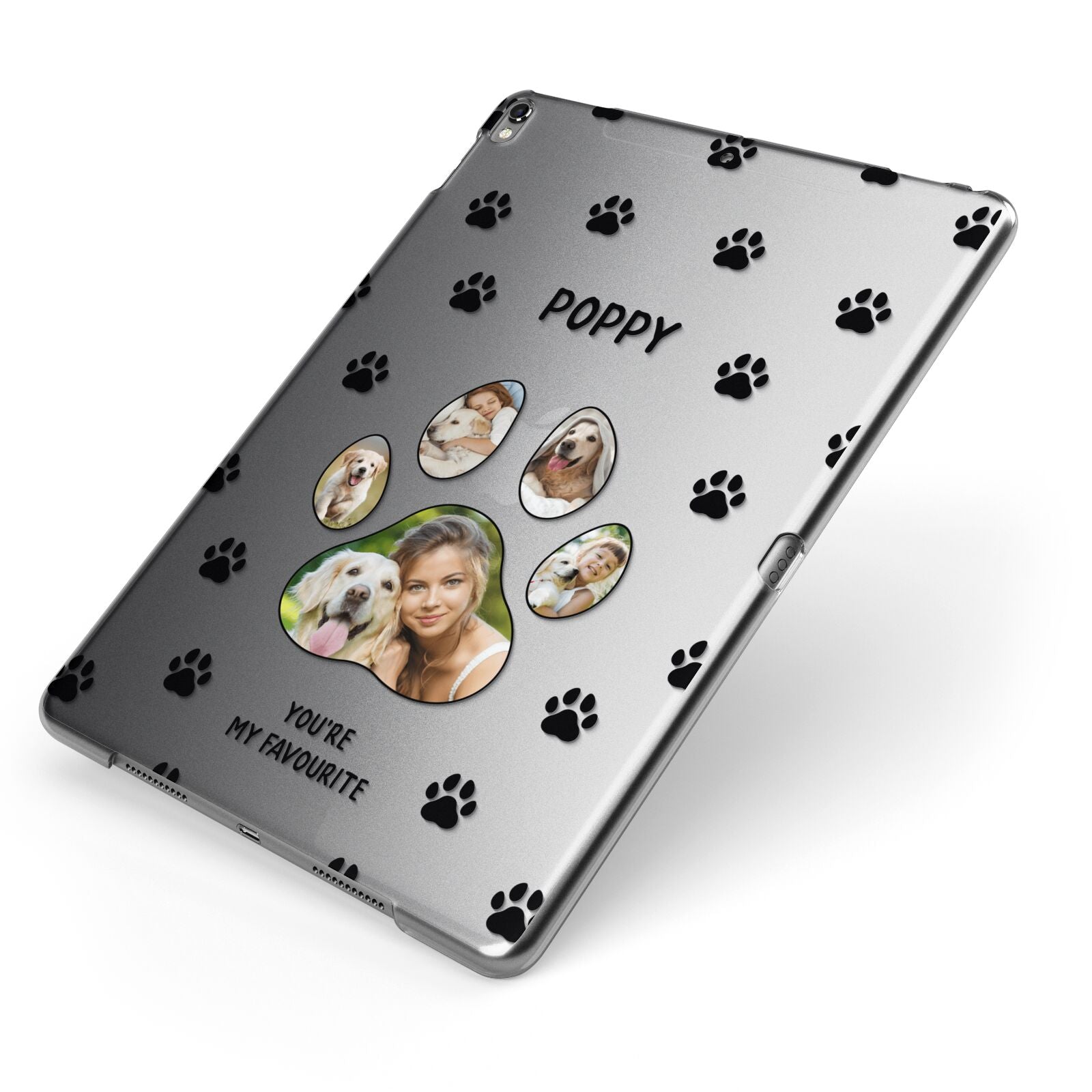 Favourite Dog Photos Personalised Apple iPad Case on Grey iPad Side View