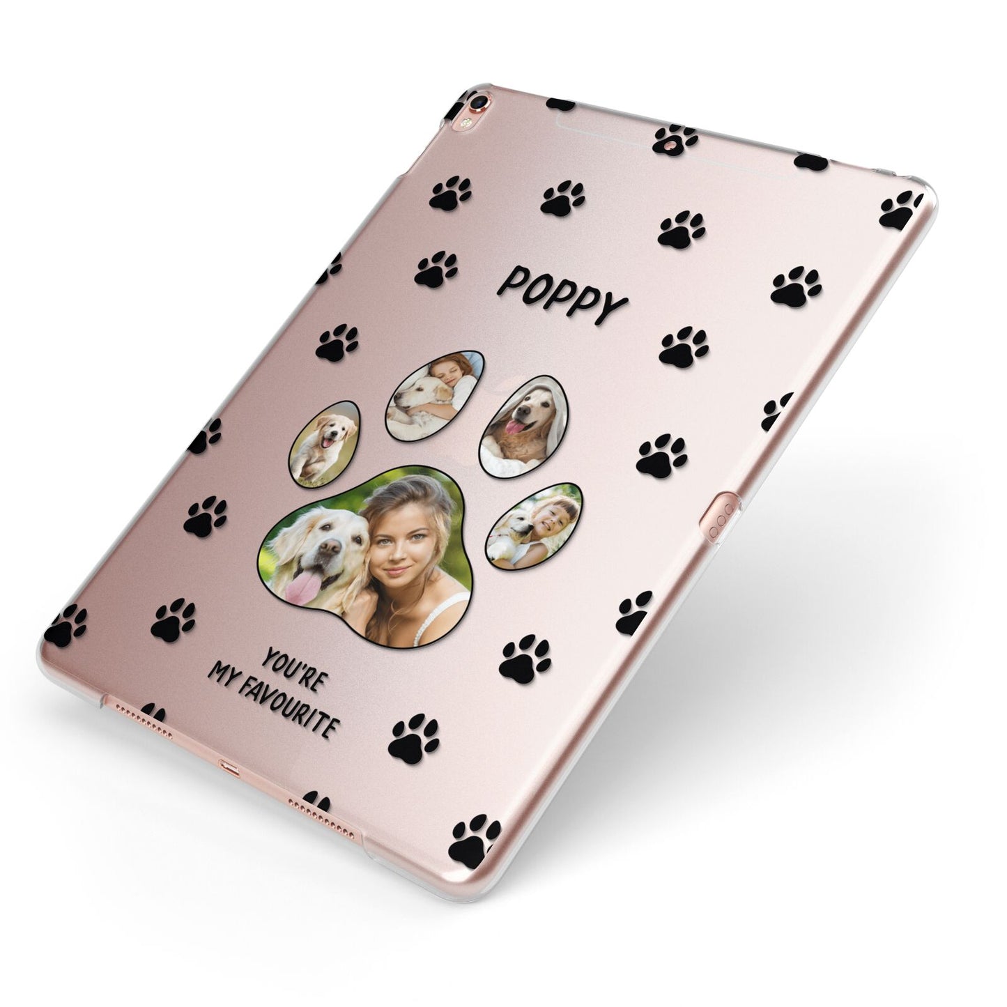 Favourite Dog Photos Personalised Apple iPad Case on Rose Gold iPad Side View