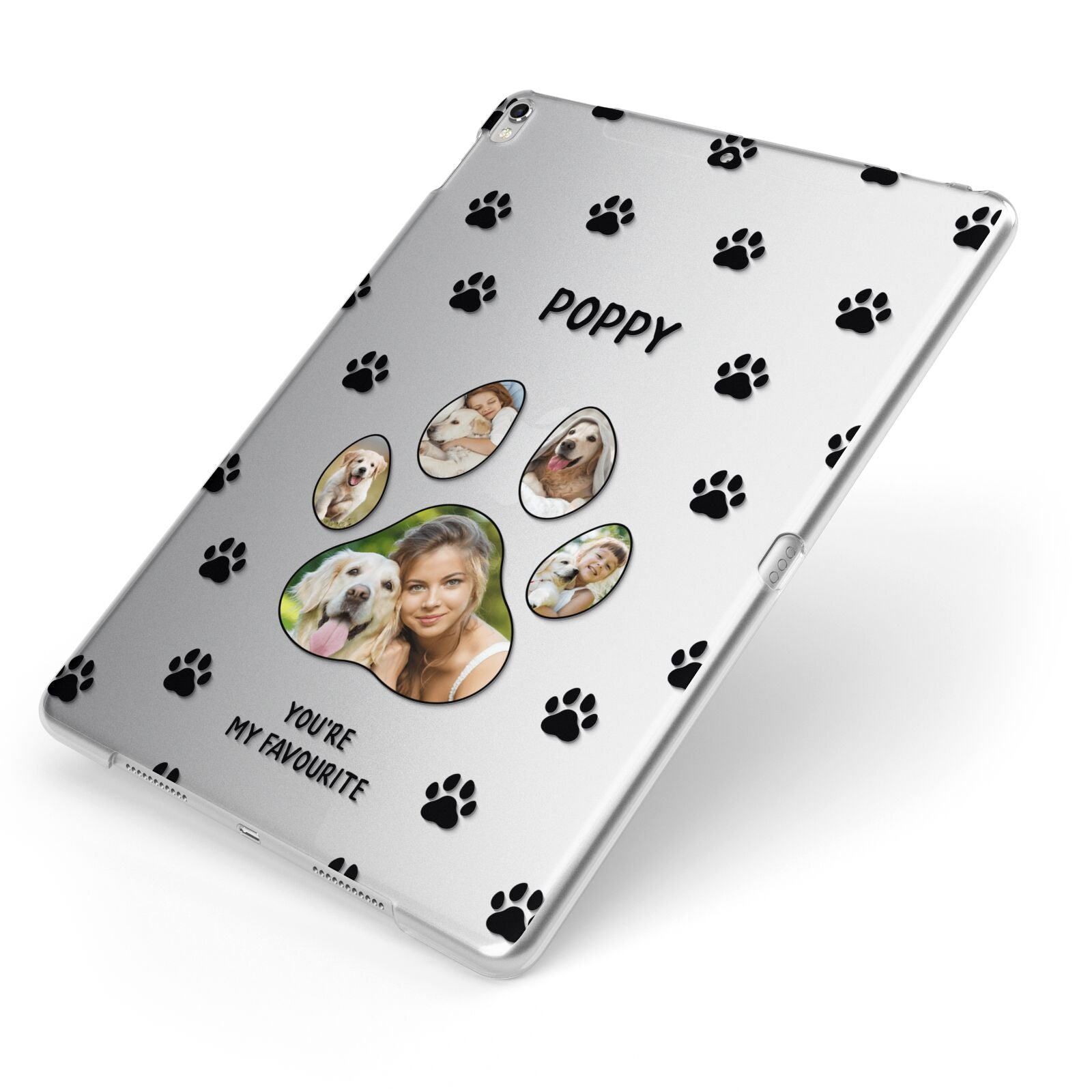 Favourite Dog Photos Personalised Apple iPad Case on Silver iPad Side View