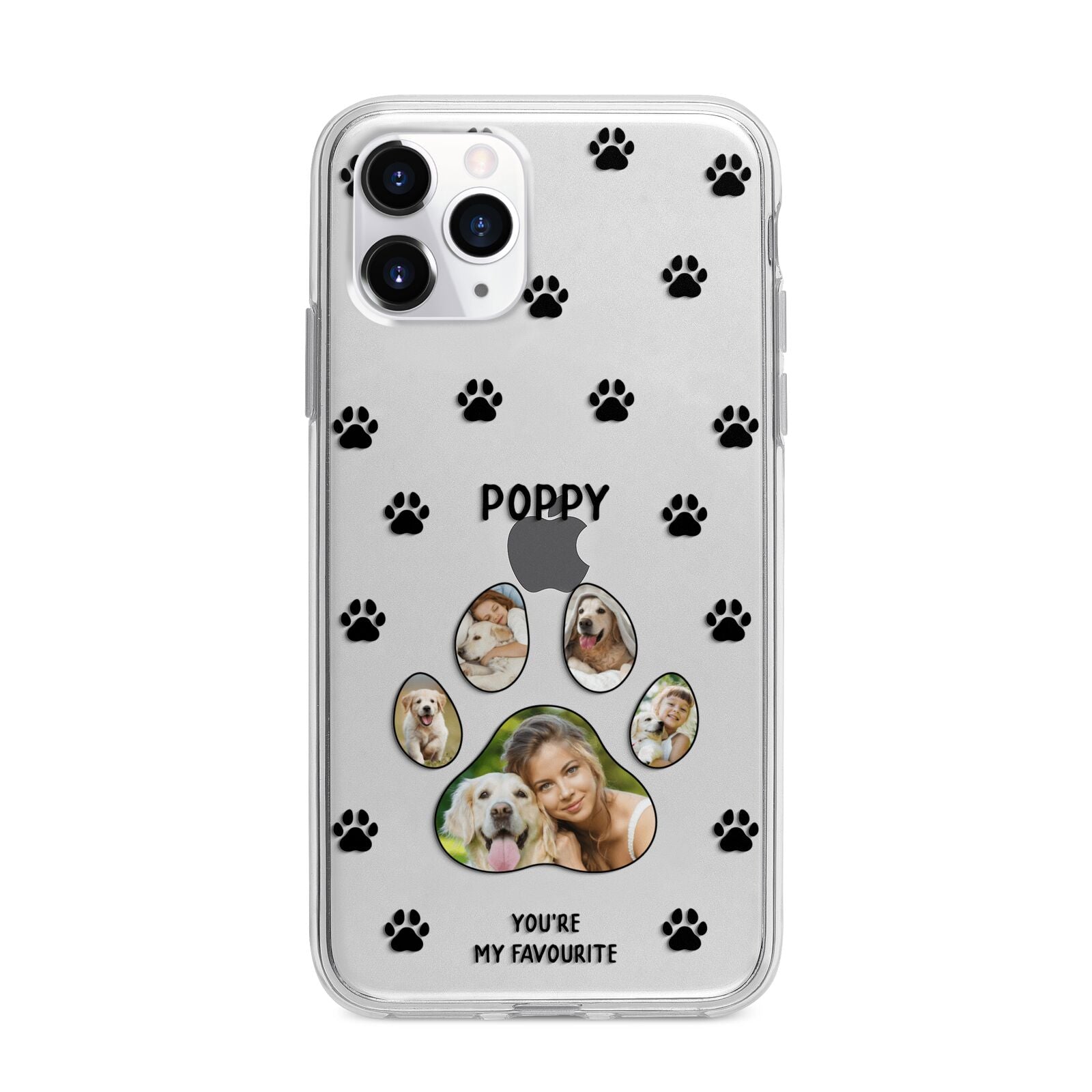 Favourite Dog Photos Personalised Apple iPhone 11 Pro Max in Silver with Bumper Case