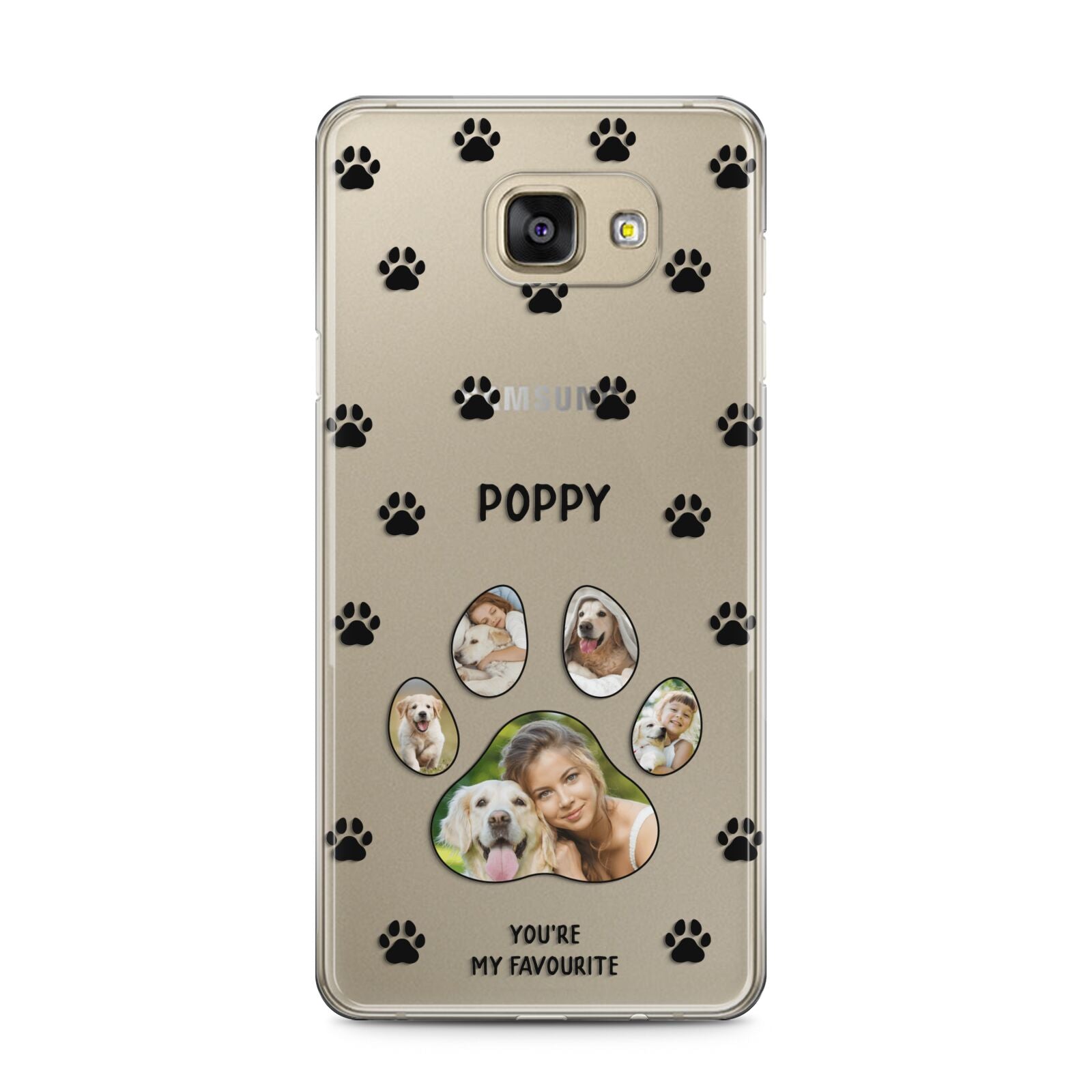 Favourite Dog Photos Personalised Samsung Galaxy A5 2016 Case on gold phone