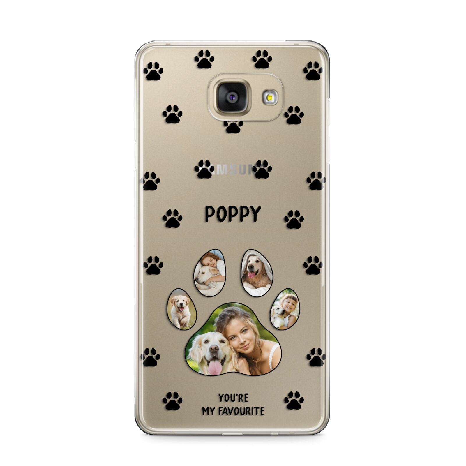 Favourite Dog Photos Personalised Samsung Galaxy A9 2016 Case on gold phone
