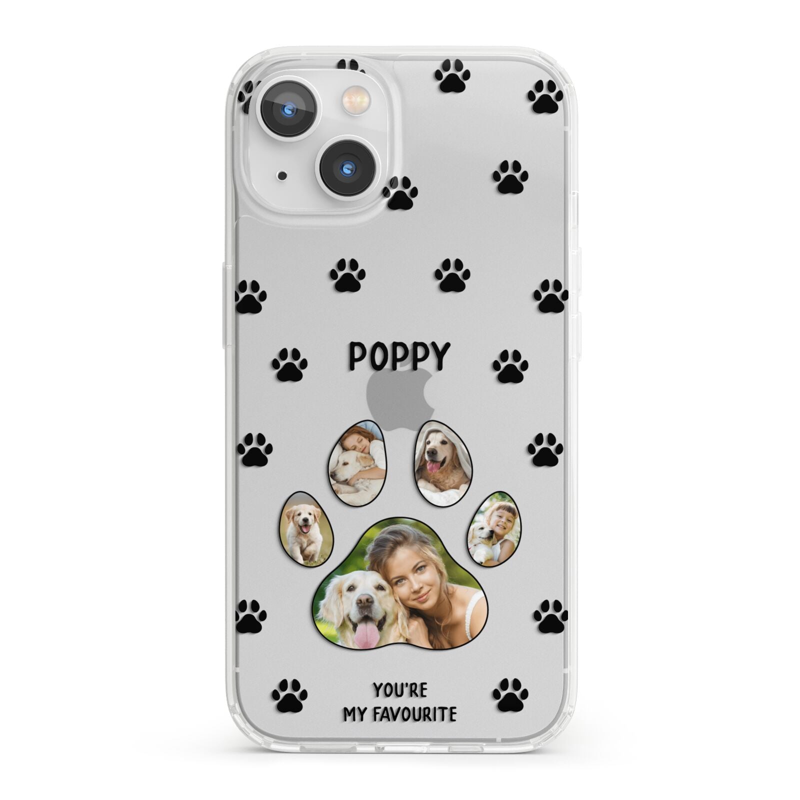 Favourite Dog Photos Personalised iPhone 13 Clear Bumper Case