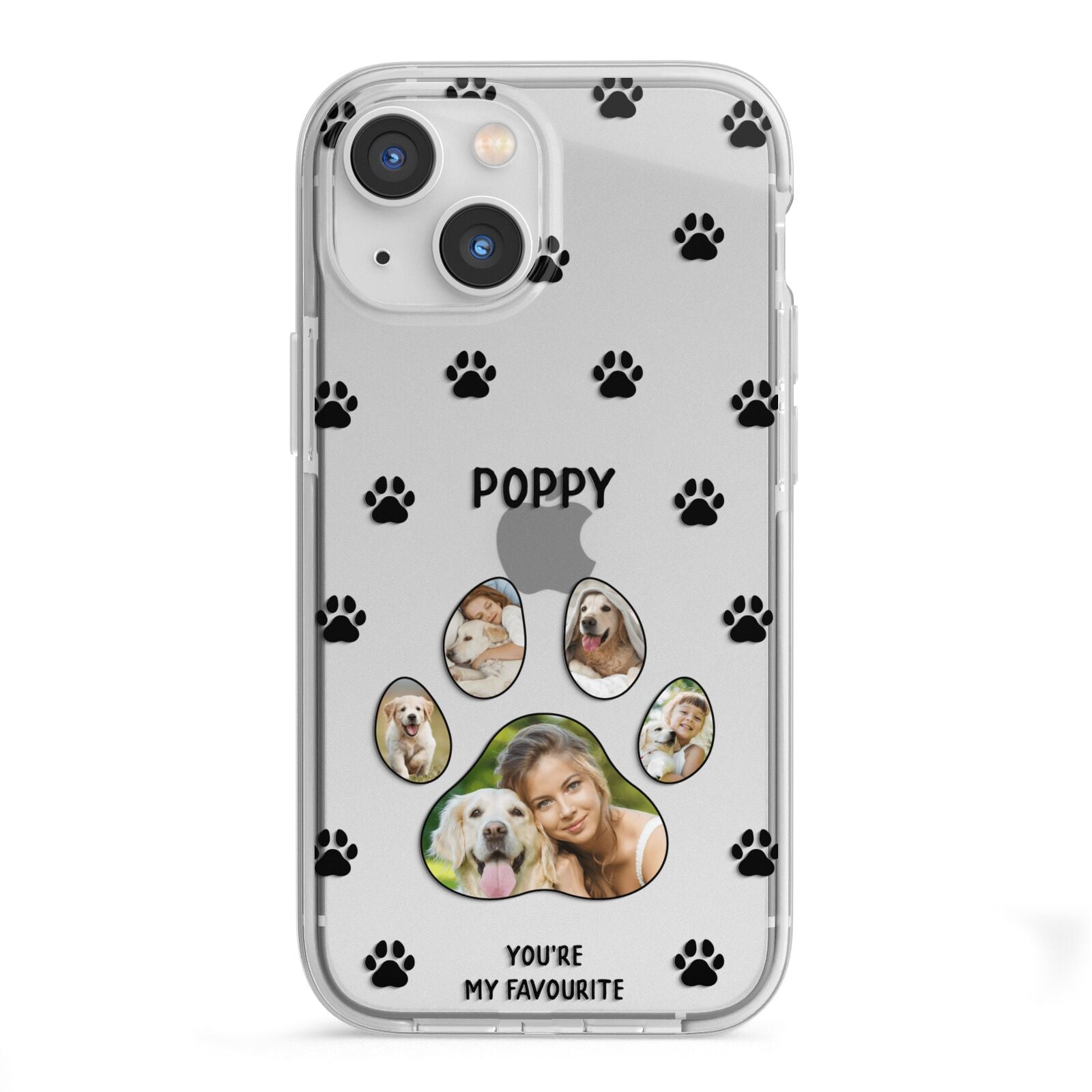 Favourite Dog Photos Personalised iPhone 13 Mini TPU Impact Case with White Edges