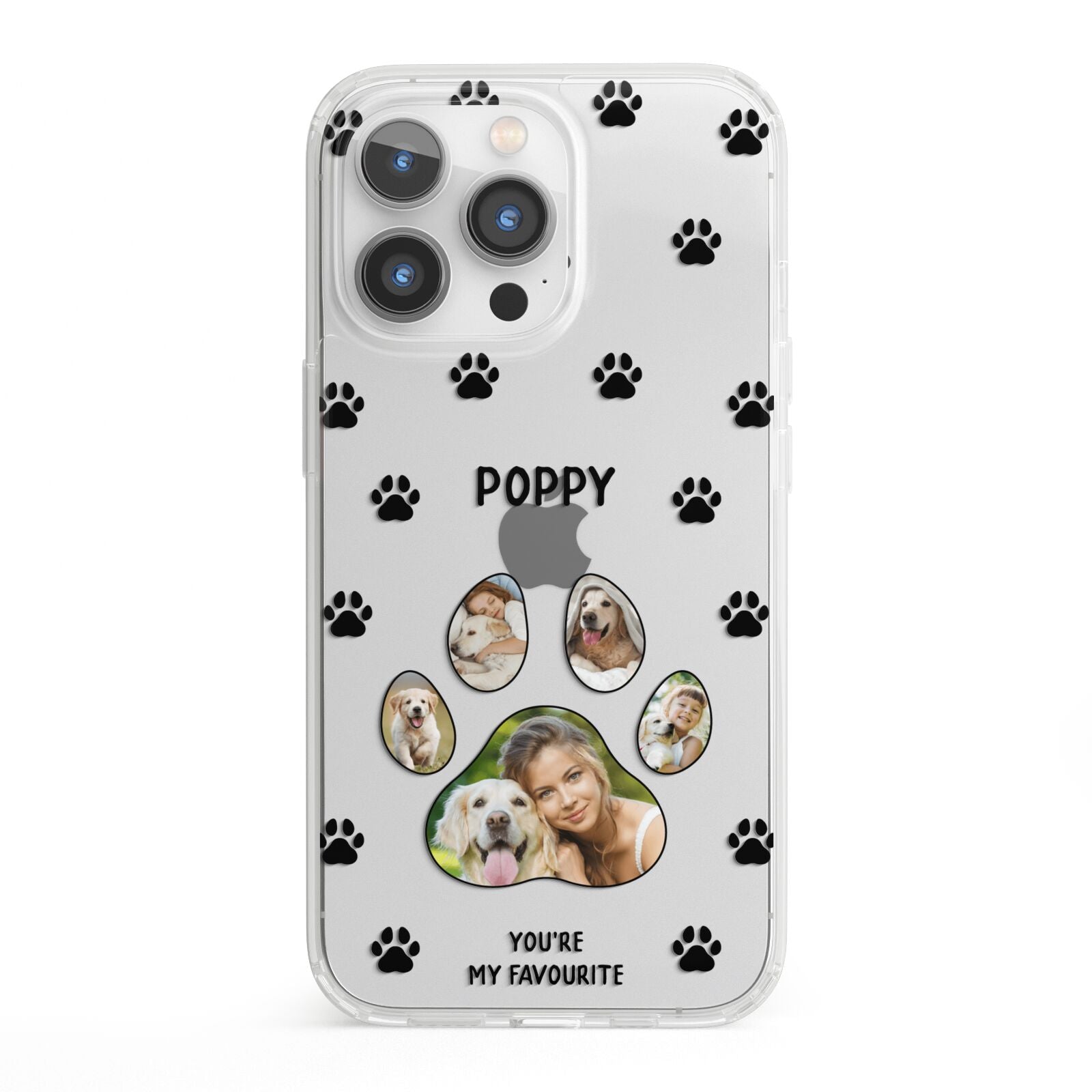 Favourite Dog Photos Personalised iPhone 13 Pro Clear Bumper Case