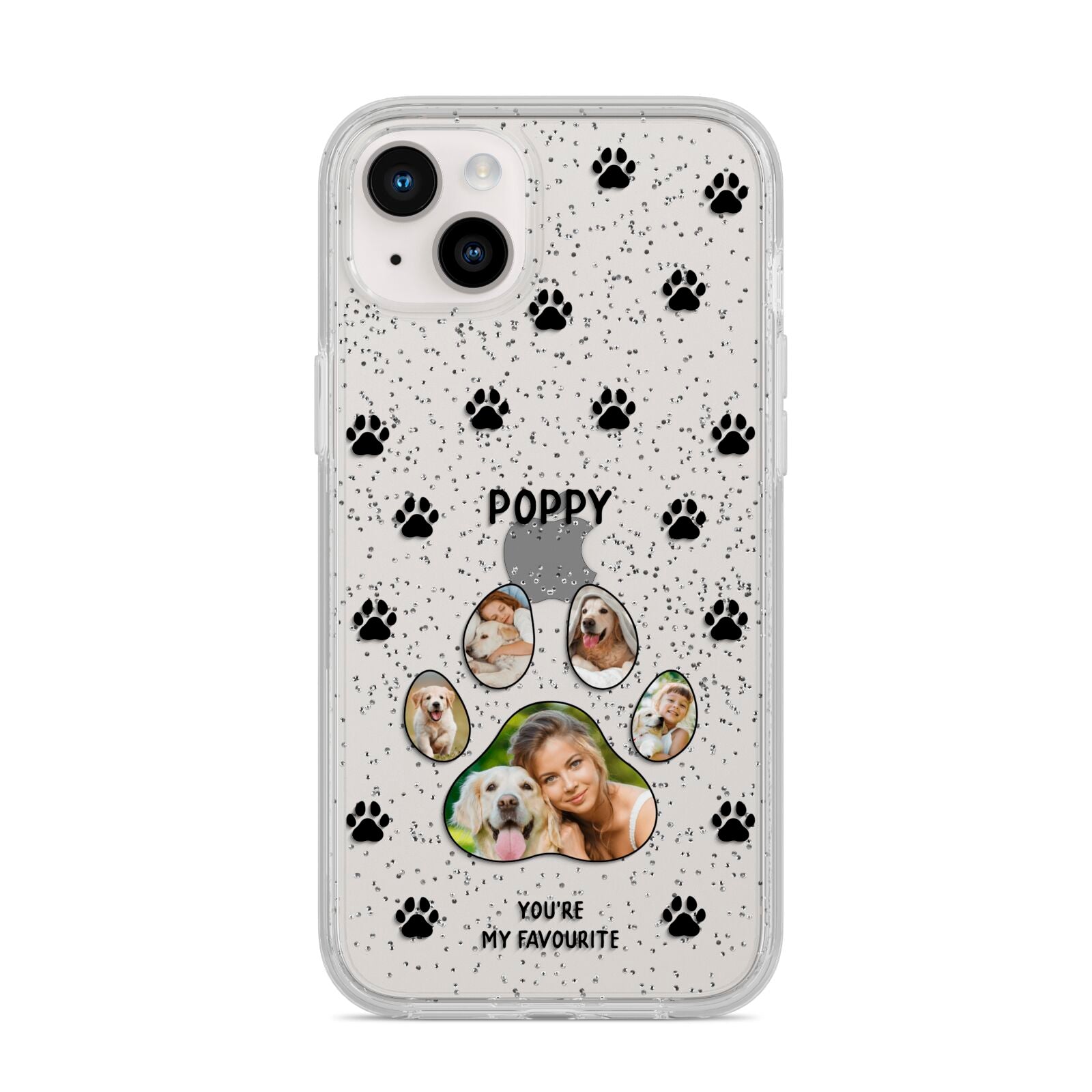 Favourite Dog Photos Personalised iPhone 14 Plus Glitter Tough Case Starlight