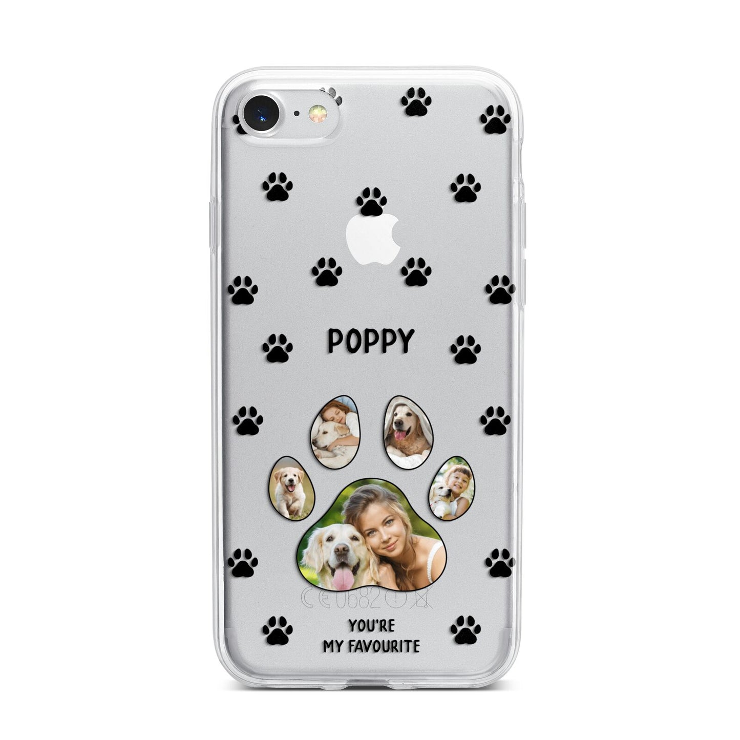 Favourite Dog Photos Personalised iPhone 7 Bumper Case on Silver iPhone