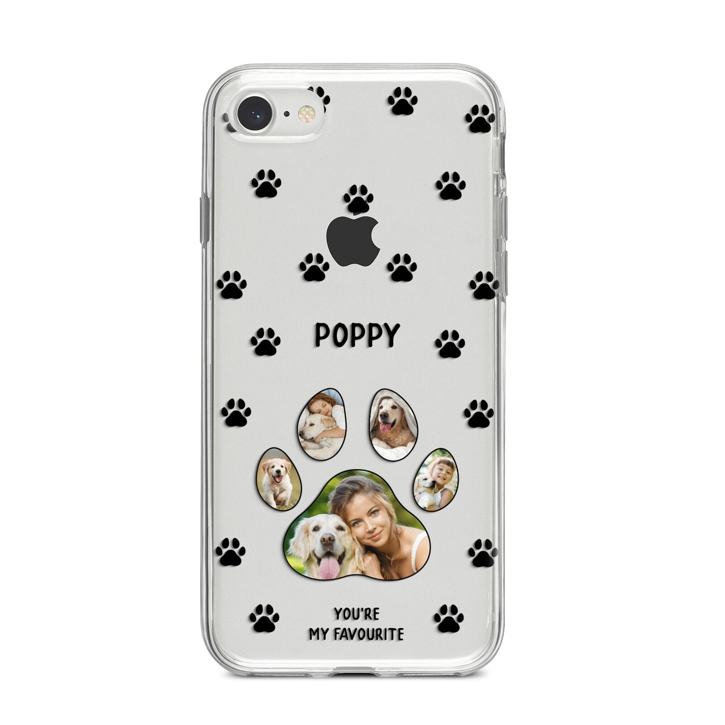 Favourite Dog Photos Personalised iPhone 8 Bumper Case on Silver iPhone