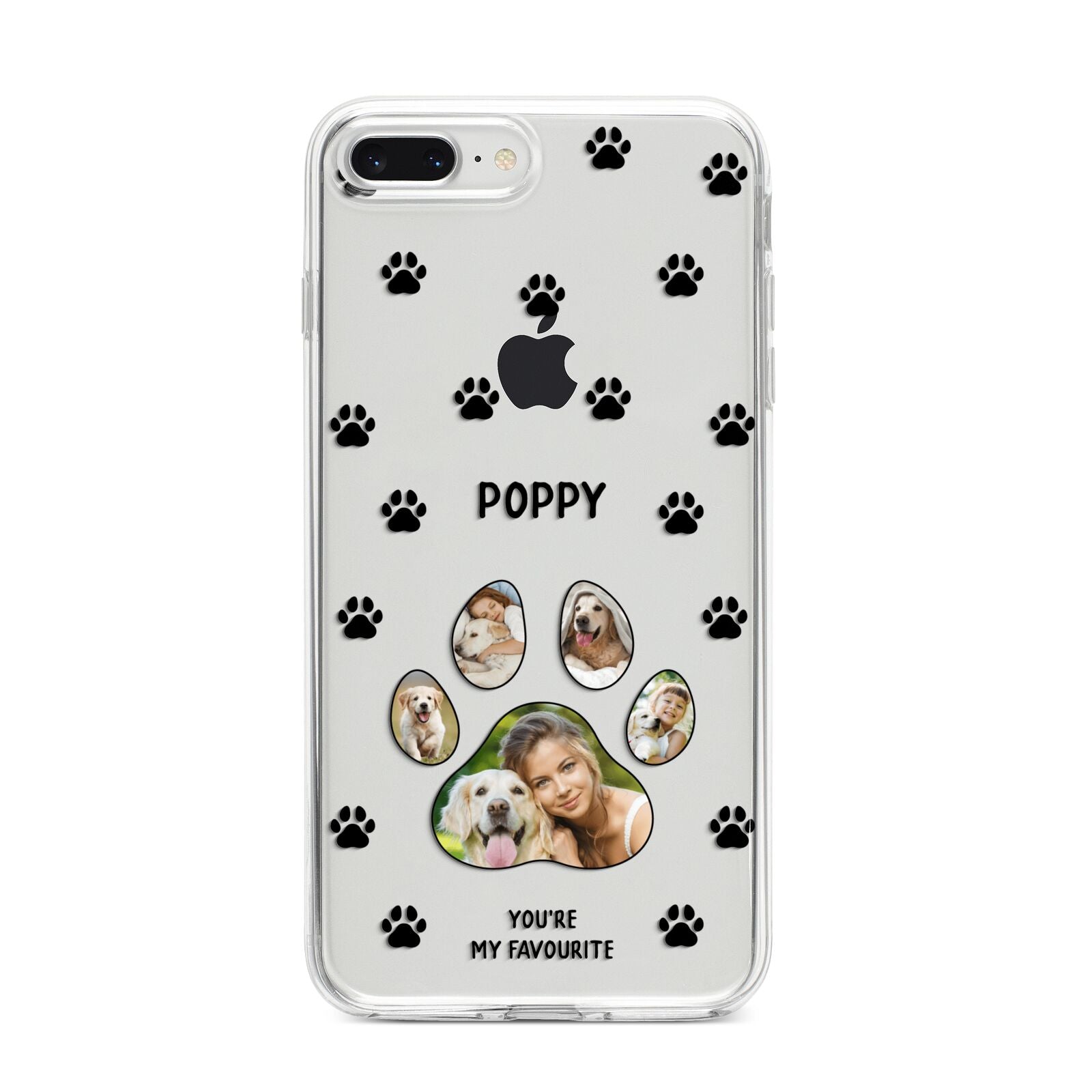 Favourite Dog Photos Personalised iPhone 8 Plus Bumper Case on Silver iPhone