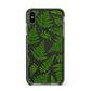 Fern Leaf Apple iPhone Xs Max Impact Case Black Edge on Black Phone