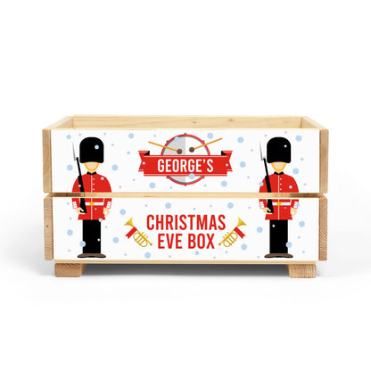 Festive British Guards with Name Christmas Eve Crate Box