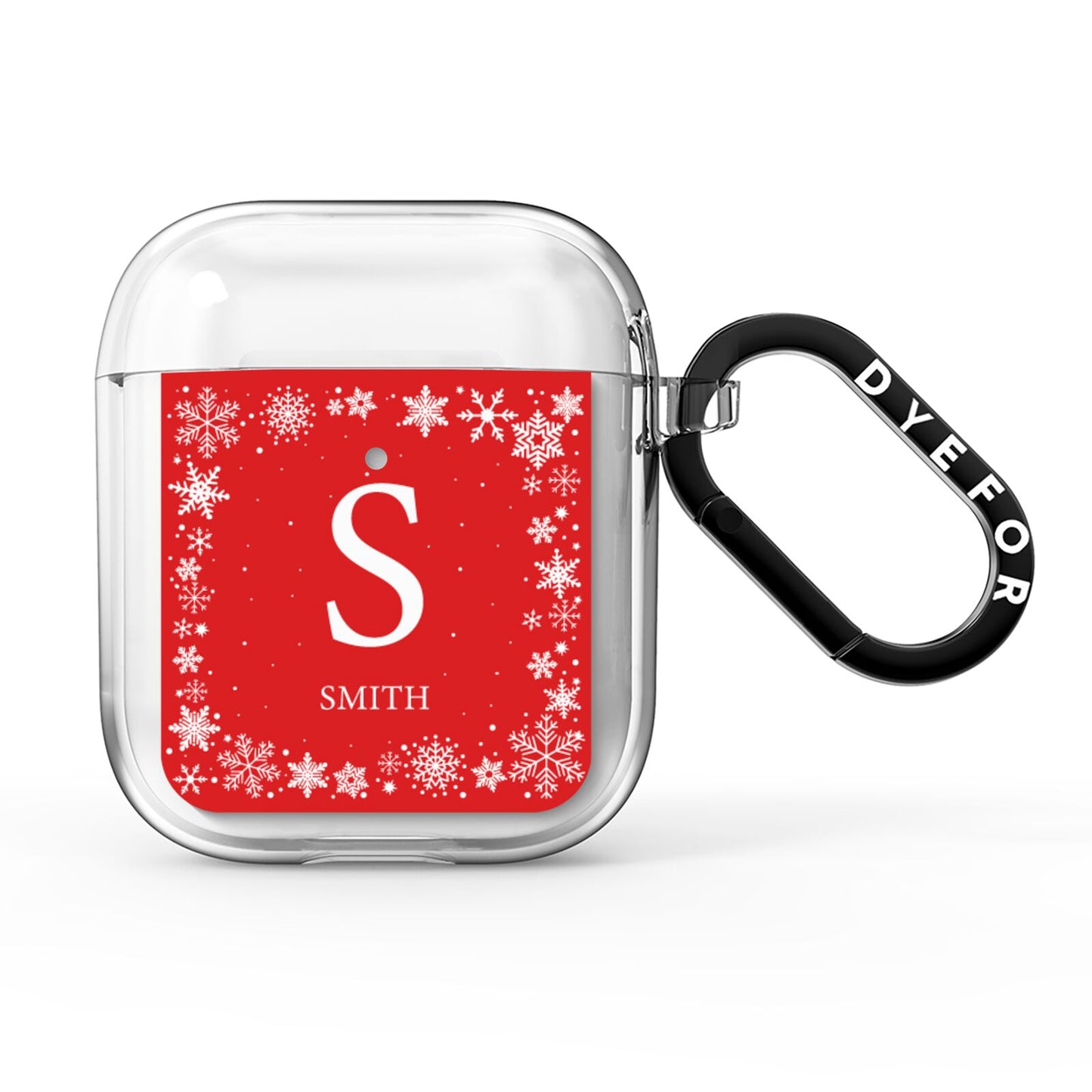 Festive Monogram Personalised AirPods Clear Case