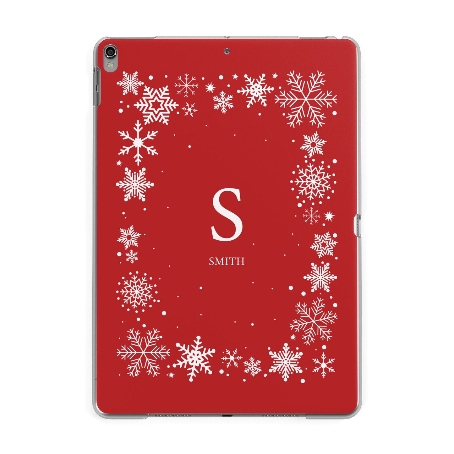Festive Monogram Personalised Apple iPad Grey Case