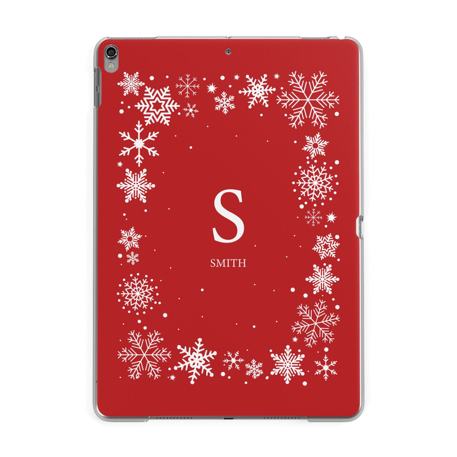 Festive Monogram Personalised Apple iPad Grey Case