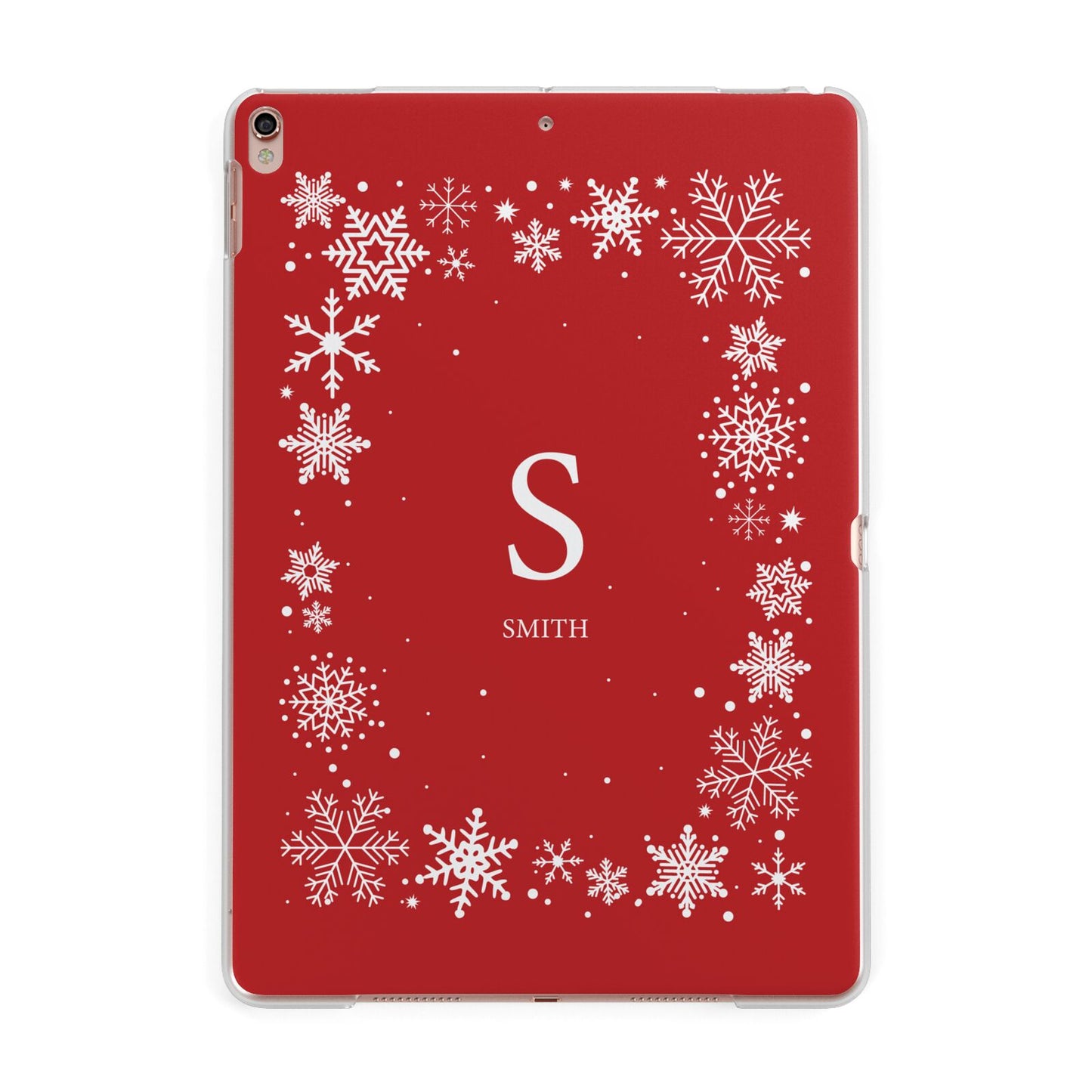 Festive Monogram Personalised Apple iPad Rose Gold Case