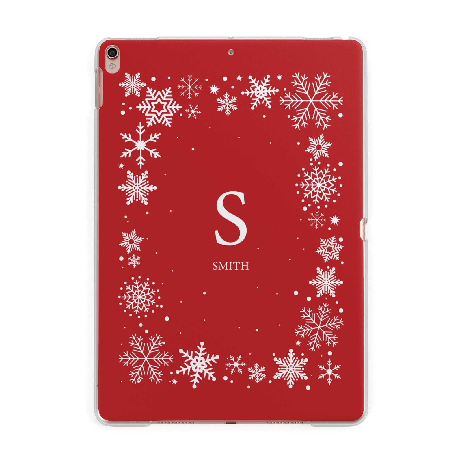 Festive Monogram Personalised Apple iPad Rose Gold Case