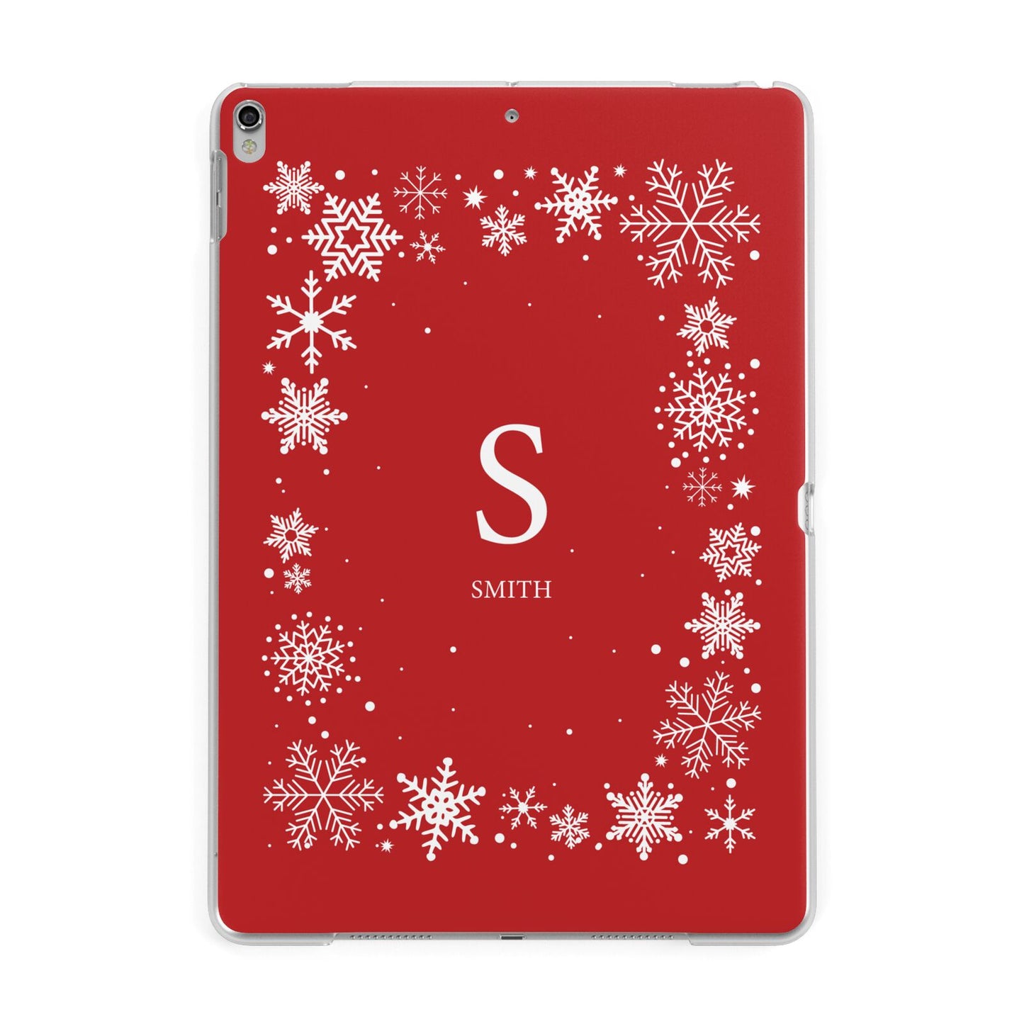 Festive Monogram Personalised Apple iPad Silver Case
