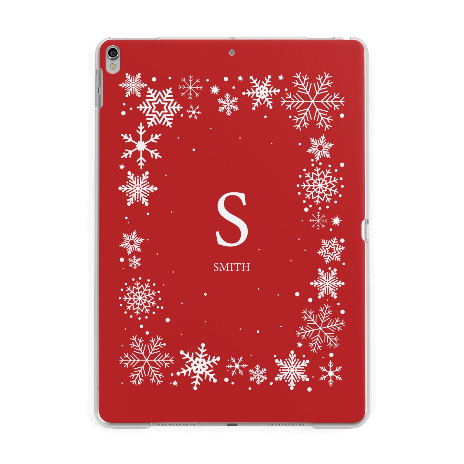 Festive Monogram Personalised Apple iPad Silver Case