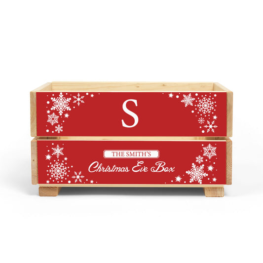 Festive Monogram Personalised Christmas Eve Crate Box