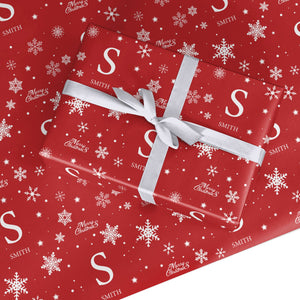 Festive Monogram Personalised Wrapping Paper