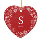 Festive Monogram Personalised Heart Decoration Back Image
