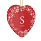 Festive Monogram Personalised Heart Decoration Side Angle