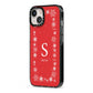Festive Monogram Personalised iPhone 13 Black Impact Case Side Angle on Silver phone
