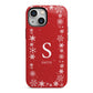 Festive Monogram Personalised iPhone 13 Mini Full Wrap 3D Tough Case