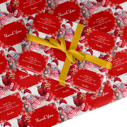 Festive Thank You Custom Wrapping Paper