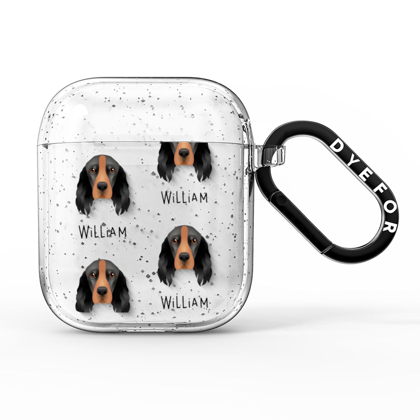 Field Spaniel Icon with Name AirPods Glitter Case