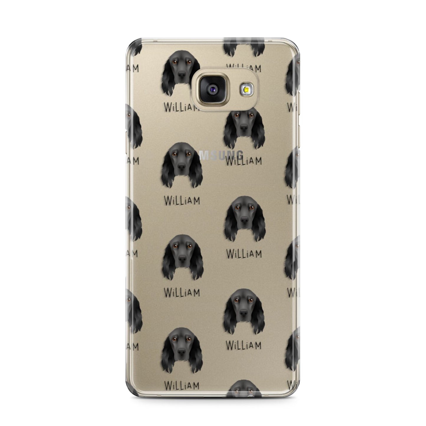 Field Spaniel Icon with Name Samsung Galaxy A7 2016 Case on gold phone