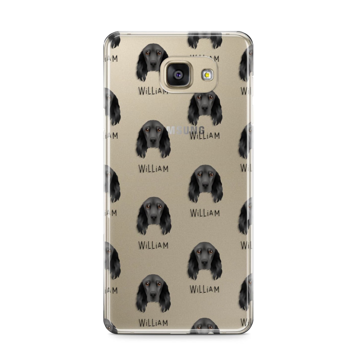 Field Spaniel Icon with Name Samsung Galaxy A9 2016 Case on gold phone